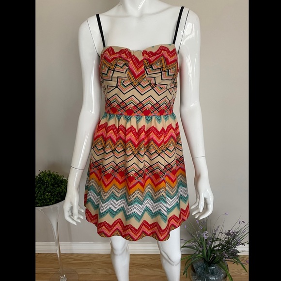 URBAN OUTFITTERS Aztec Boho Smocked Summer Dress S - Picture 1 of 6